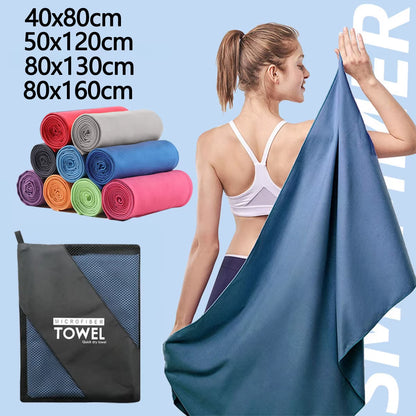 Microfiber Quick Dry Gym Towel Silver ION Odorfree Absorbent Fiber Fast Drying Workout Gear for Body Sweat Working Out