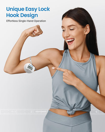 Body Measuring Smart Tape: Measuring Waist, Hip, Bust, Arms, Muscle Gain, Retractable, 60In /150Cm, White