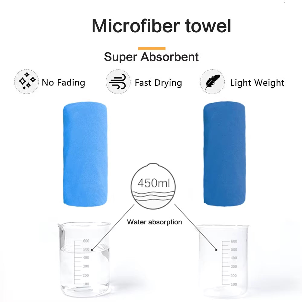 Microfiber Quick Dry Gym Towel Silver ION Odorfree Absorbent Fiber Fast Drying Workout Gear for Body Sweat Working Out