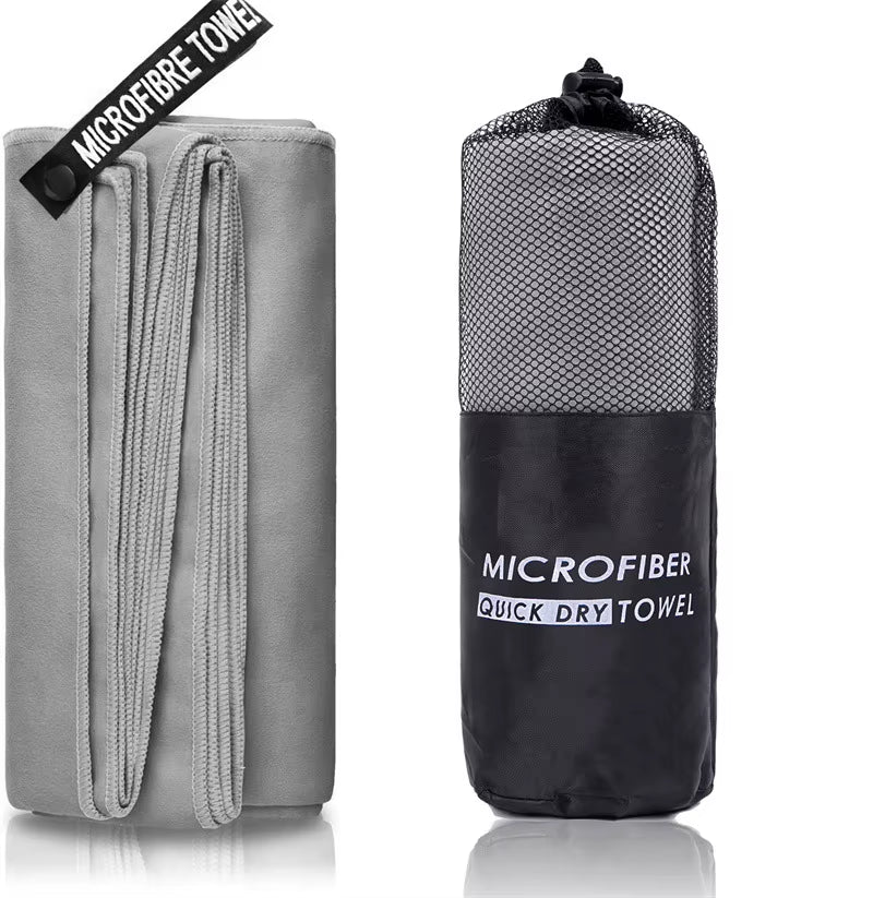 Microfiber Quick Dry Gym Towel Silver ION Odorfree Absorbent Fiber Fast Drying Workout Gear for Body Sweat Working Out