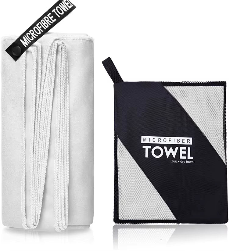 Microfiber Quick Dry Gym Towel Silver ION Odorfree Absorbent Fiber Fast Drying Workout Gear for Body Sweat Working Out