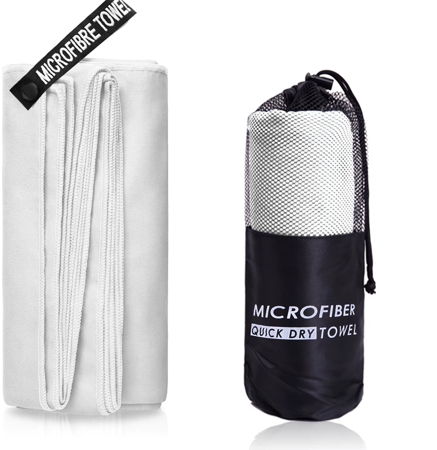 Microfiber Quick Dry Gym Towel Silver ION Odorfree Absorbent Fiber Fast Drying Workout Gear for Body Sweat Working Out